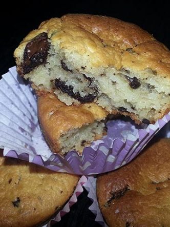 Muffin aux pépites de chocolat et vanille