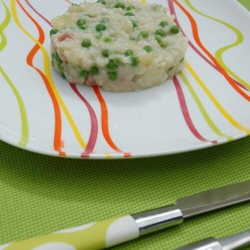 Risotto aux petits pois et au jambon