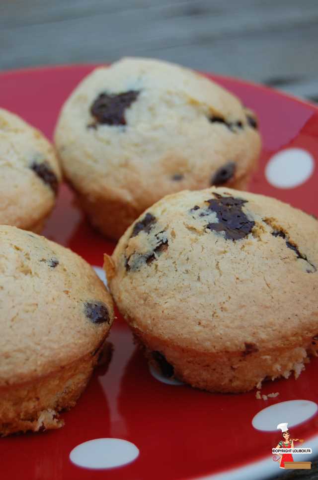 Muffin à la noix de coco et pépites de chocolat