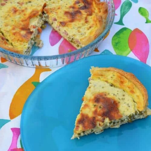 Tarte salée aux petits pois et jambon