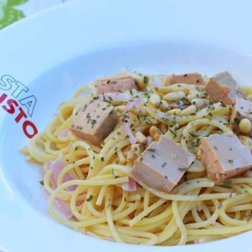 Spaghetti au foie gras