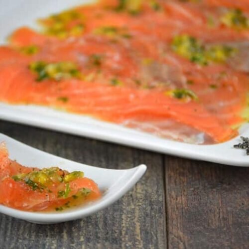 Carpaccio de saumon à l'orange-passion