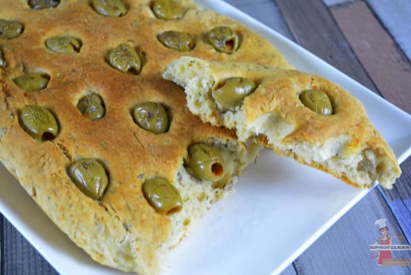 Focaccia express aux olives