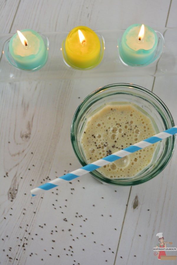 Milk-Shake à base de lait de soja et pulpe de fruits