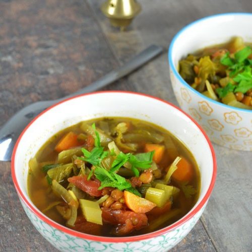 Soupe marocaine aux légumes et lentilles