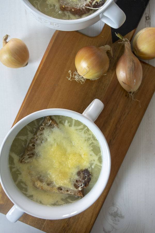 Soupe à l'oignon gratinée cuisson basse température