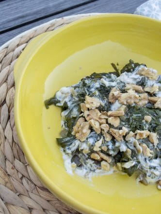 Borani recette à base d'épinards et de yaourt